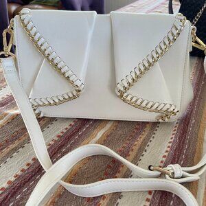 Bebe White and Gold Purse